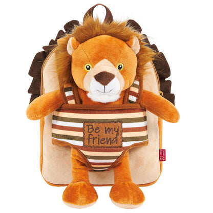 Lenny Lion reversible backpack with plush toy 25cm Nerdscape