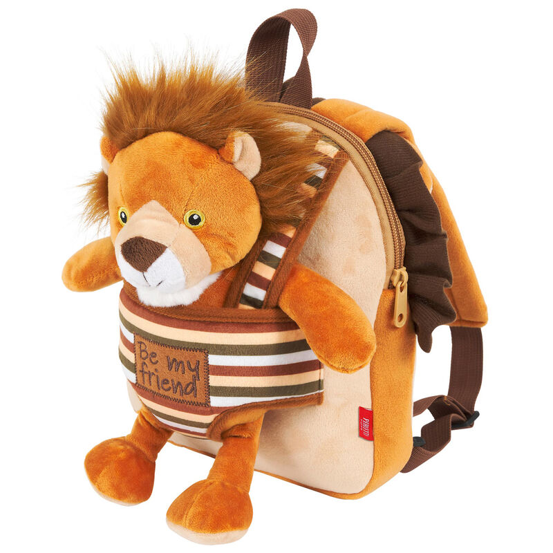 Lenny Lion reversible backpack with plush toy 25cm Nerdscape