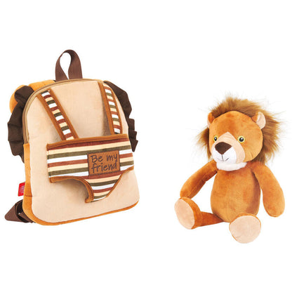 Lenny Lion reversible backpack with plush toy 25cm Nerdscape