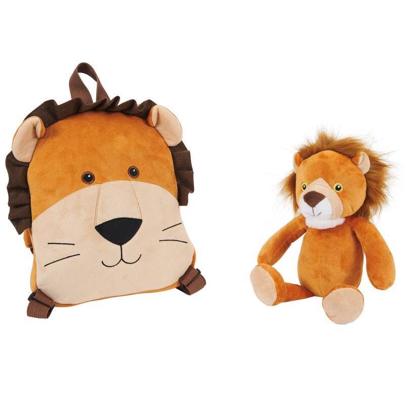 Lenny Lion reversible backpack with plush toy 25cm Nerdscape