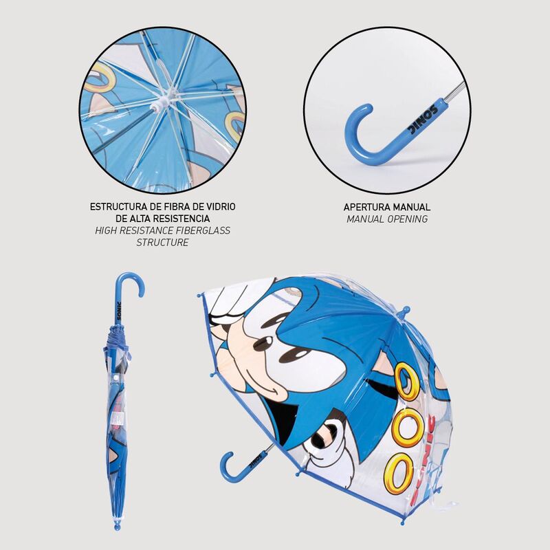 Sonic The Hedgehog bubble manual umbrella 45cm Nerdscape