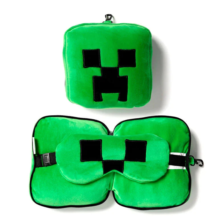 Relaxeazzz Minecraft Creeper travel pillow eye mask Nerdscape