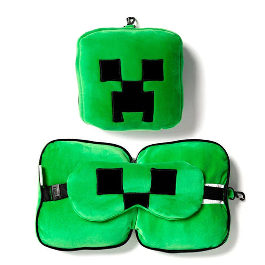 Relaxeazzz Minecraft Creeper travel pillow eye mask Nerdscape