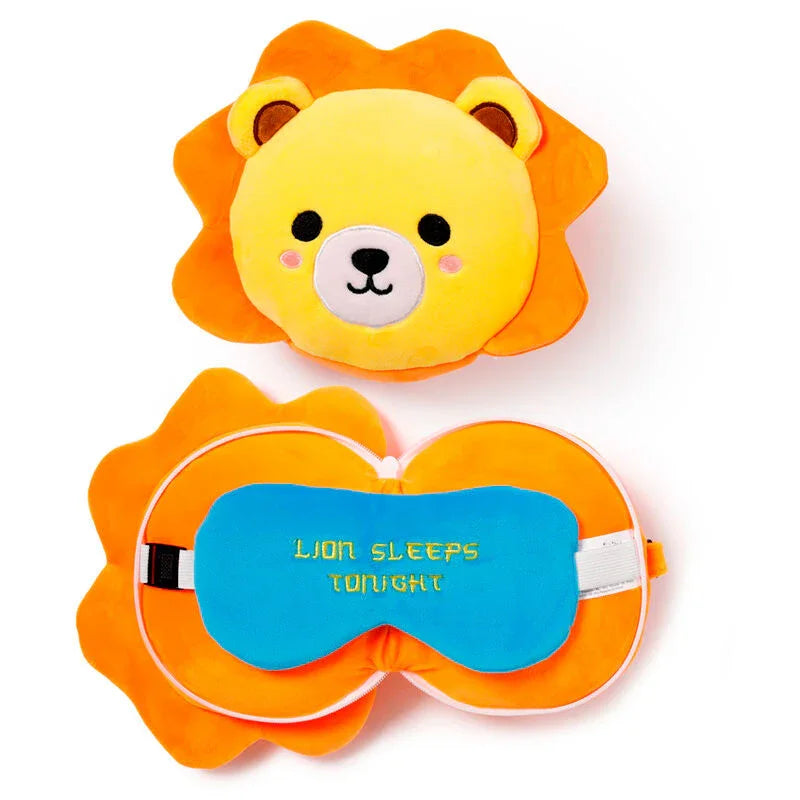 Relaxeazzz Adoramals Lion travel pillow eye mask Nerdscape