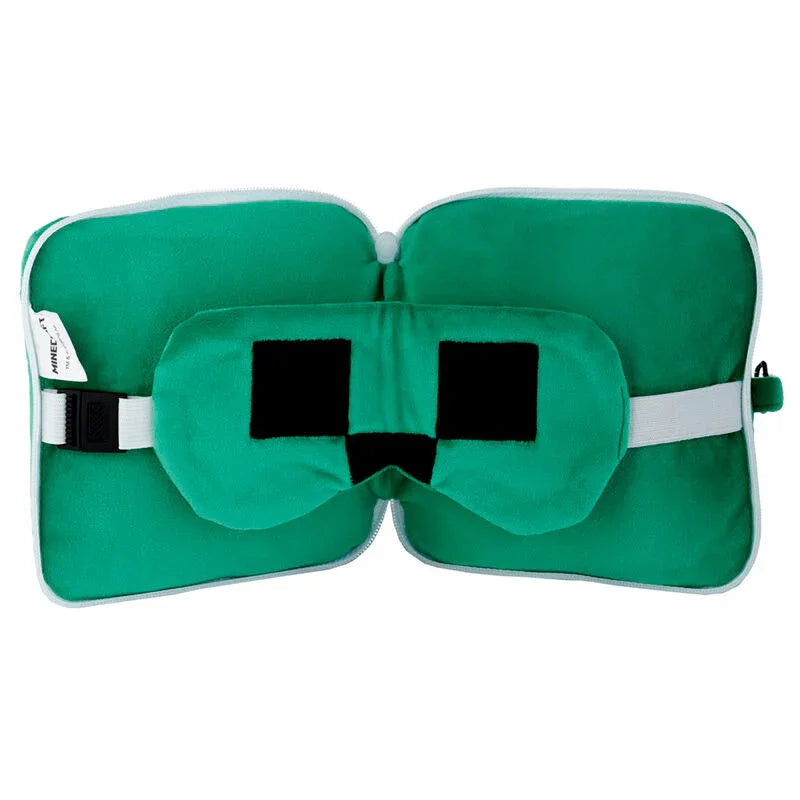 Relaxeazzz Minecraft Creeper travel pillow eye mask Nerdscape