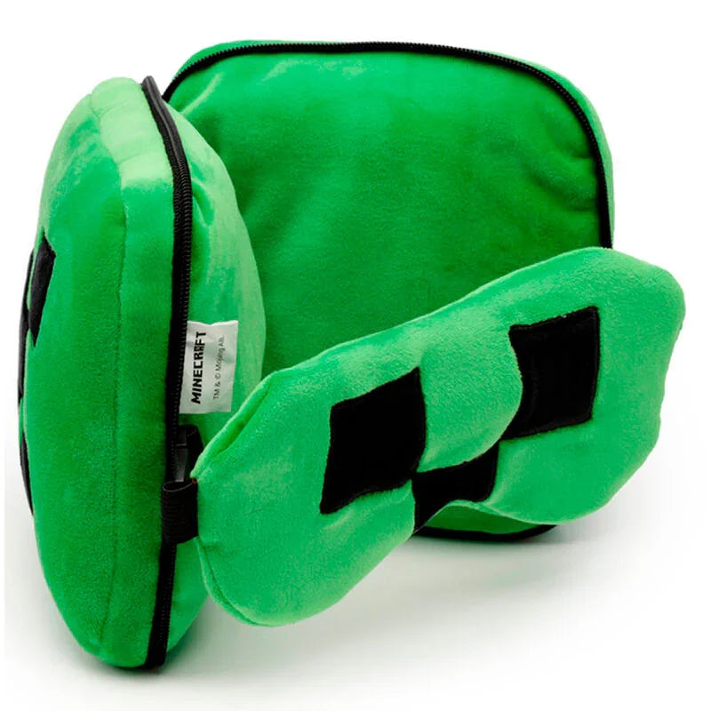 Relaxeazzz Minecraft Creeper travel pillow eye mask Nerdscape