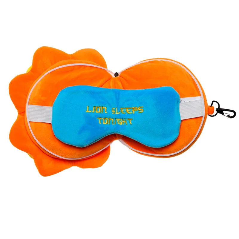 Relaxeazzz Adoramals Lion travel pillow eye mask Nerdscape