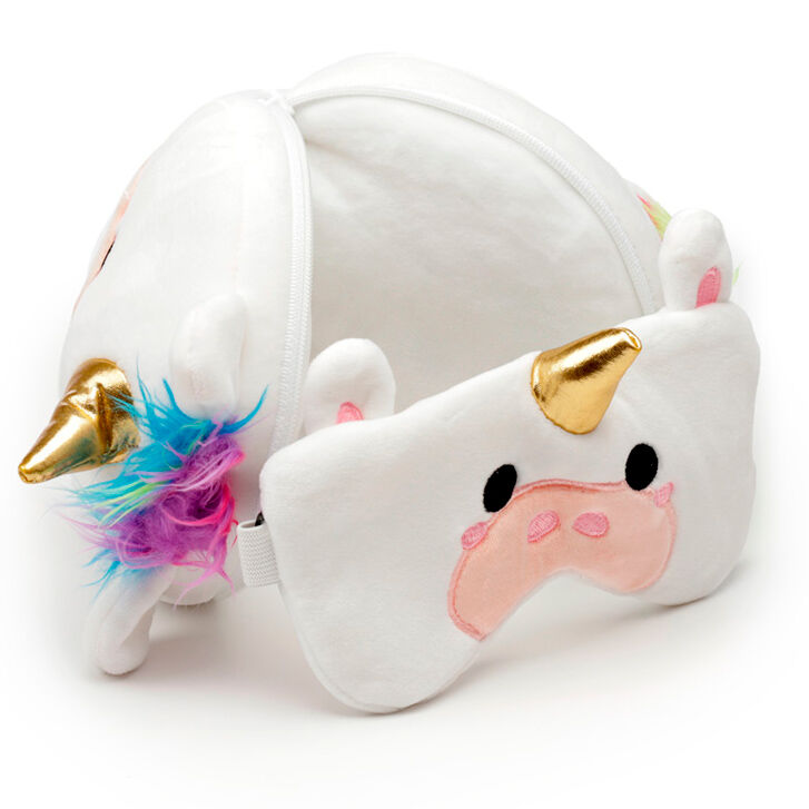 Relaxeazzz Unicorn travel pillow eye mask Nerdscape
