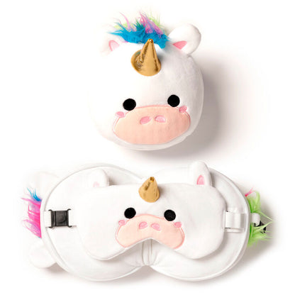 Relaxeazzz Unicorn travel pillow eye mask Nerdscape