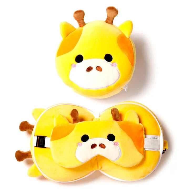 Relaxeazzz Giraffe travel pillow eye mask Nerdscape