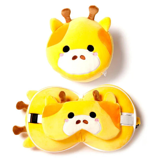 Relaxeazzz Giraffe travel pillow eye mask Nerdscape