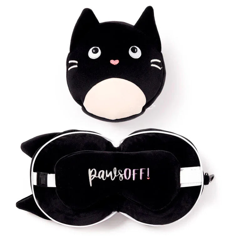 Relaxeazzz Fine feline cat travel pillow eye mask Nerdscape