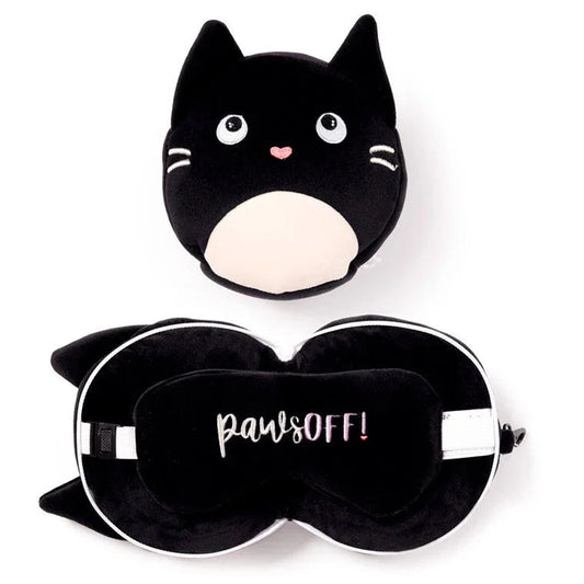 Relaxeazzz Fine feline cat travel pillow eye mask Nerdscape