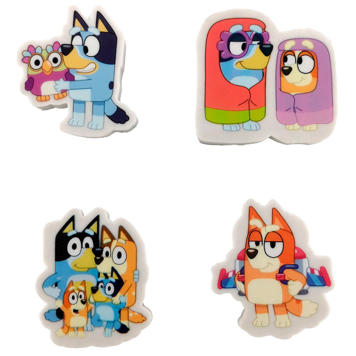 Bluey Set 4 erasers Nerdscape