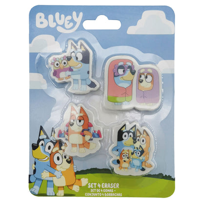 Bluey Set 4 erasers Nerdscape
