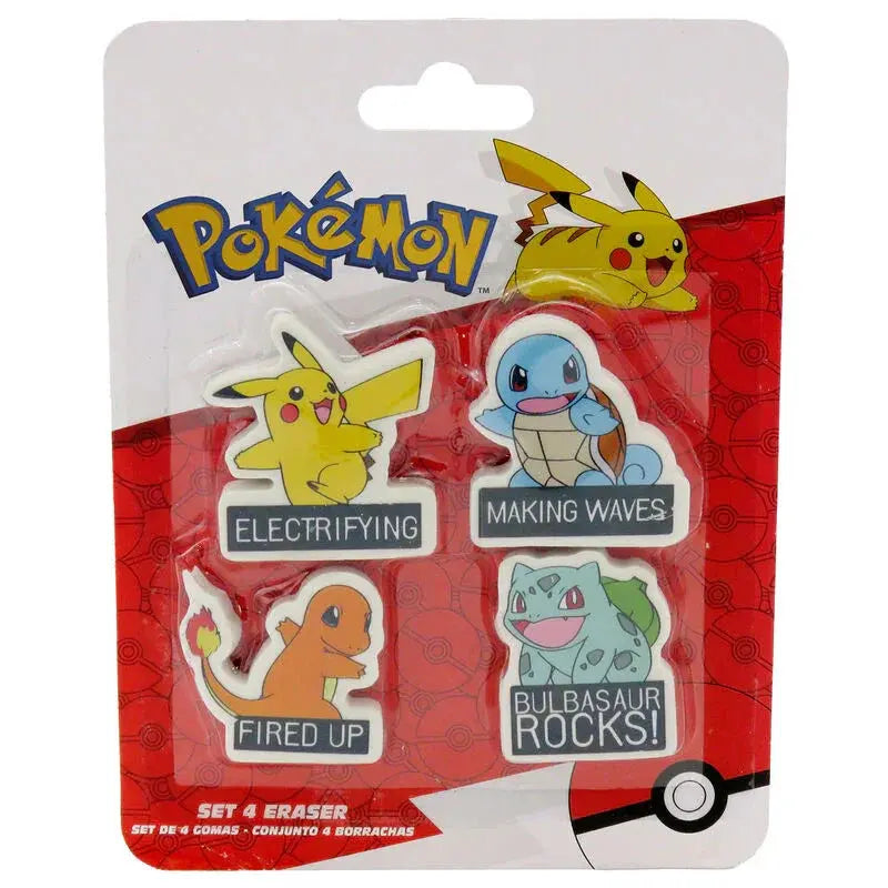 Pokemon set 4 erasers Nerdscape
