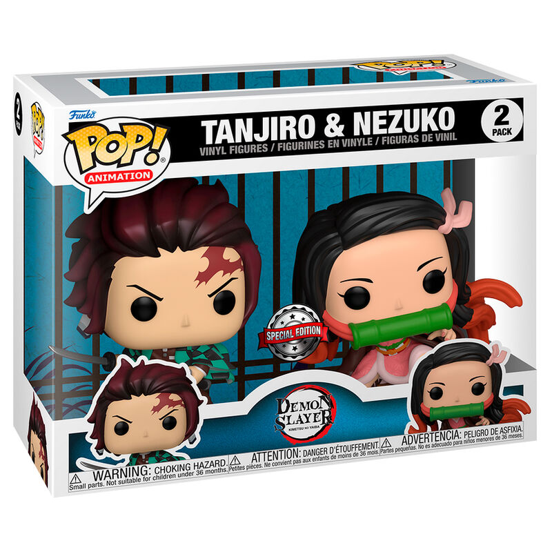 Funko Pop! Demon Slayer Kimetsu no Yaiba Tanjiro & Nezuko - Figura da Collezione Vinyl Nerdscape