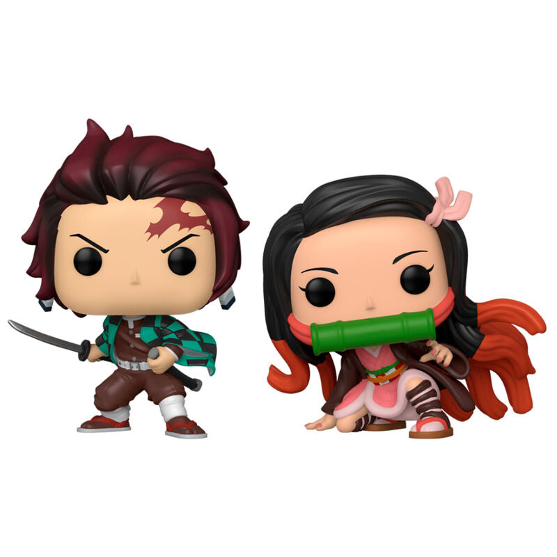 Funko Pop! Demon Slayer Kimetsu no Yaiba Tanjiro & Nezuko - Figura da Collezione Vinyl Nerdscape
