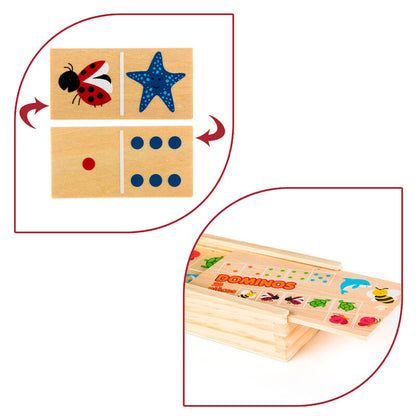 Animals dominoes wood 29pcs