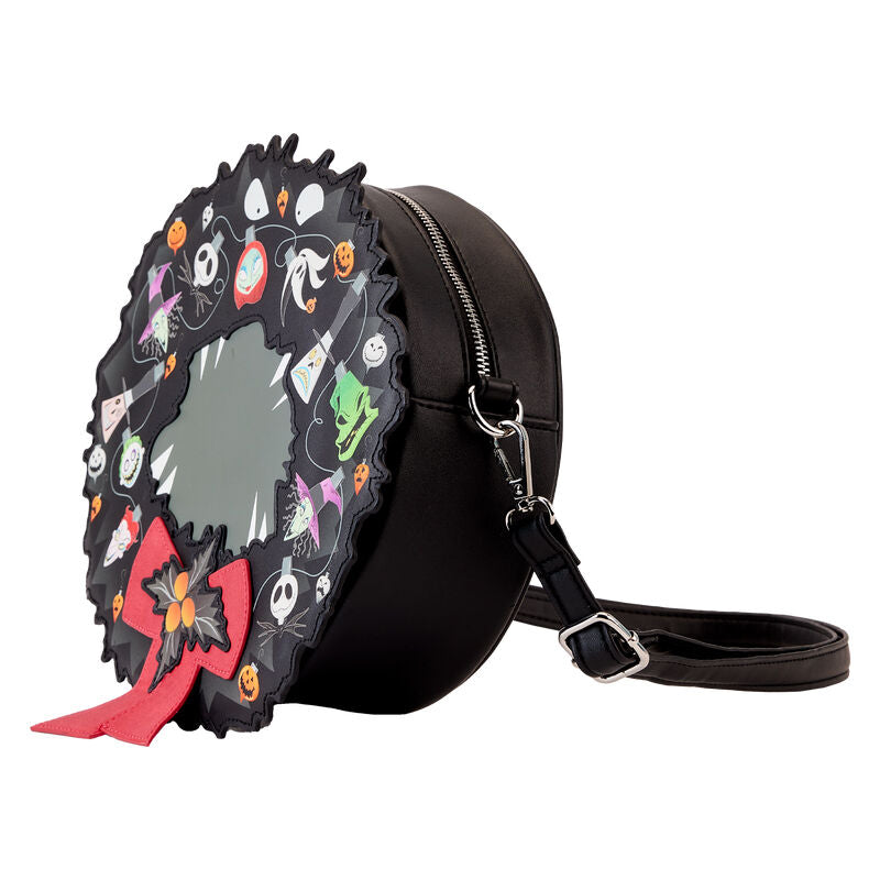 Loungefly Disney Nightmare Before Christmas Wreath String Lights Glow crossbody bag Nerdscape