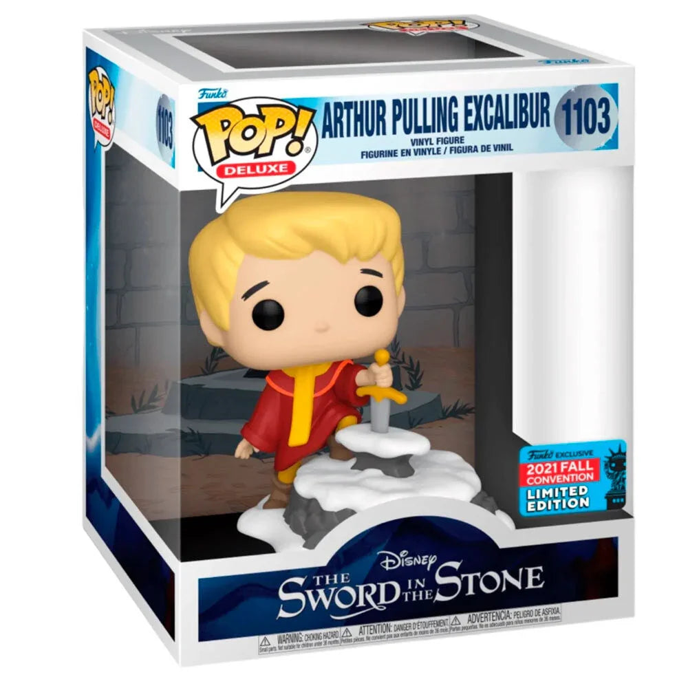 POP figure Deluxe Disney The Sword in the Stone Arthur Pulling Excalibur Exclusive Nerdscape