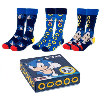 Sonic the Hedgehog pack 3 adult socks Nerdscape