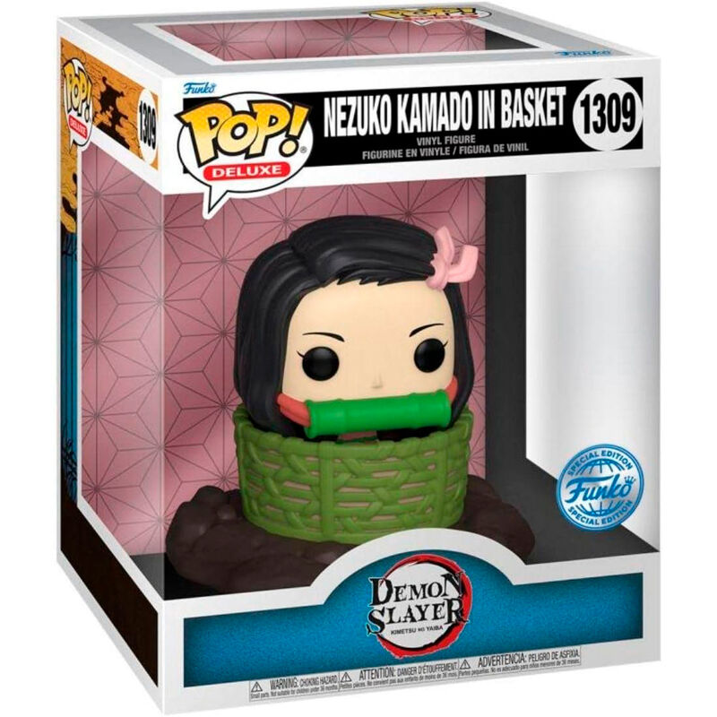 Funko Pop! Demon Slayer Nezuko Kamado - Figura da Collezione Vinyl Deluxe in Cesto Esclusiva Nerdscape
