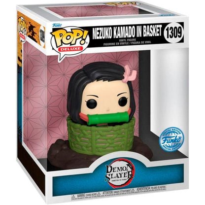 Funko Pop! Demon Slayer Nezuko Kamado - Figura da Collezione Vinyl Deluxe in Cesto Esclusiva Nerdscape