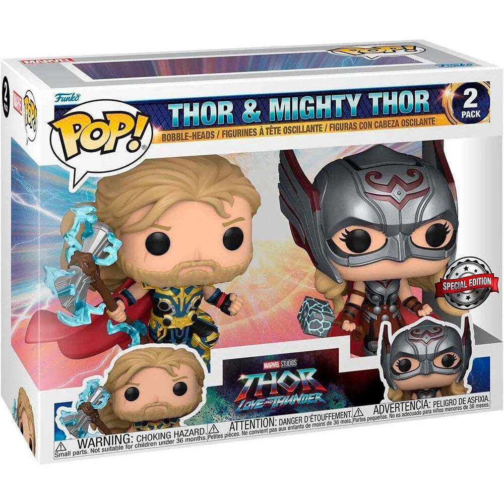 POP pack 2 figures Marvel Thor Love and Thunder Thor & Mighty Thor Exclusive Nerdscape