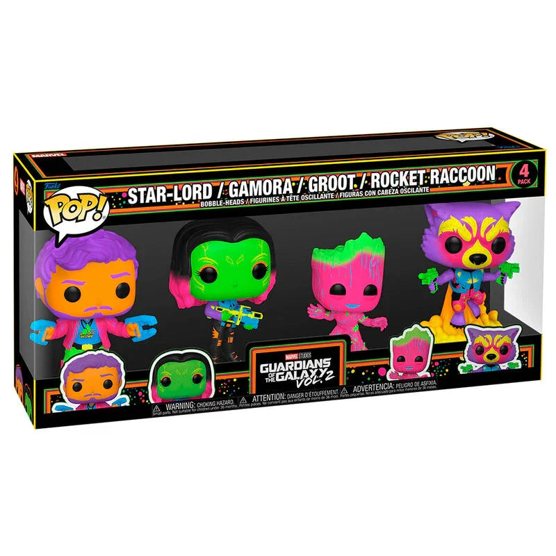 Funko Pop! Marvel Guardians of the Galaxy 2 - Star-Lord, Gamora, Groot & Rocket Raccoon - Figura da Collezione Vinyl Nerdscape