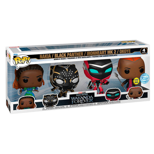 Funko Pop! Marvel Black Panther Wakanda Forever Nakia, Black Panther, Ironheart Mk2 & Okoye - Figura da Collezione Vinyl