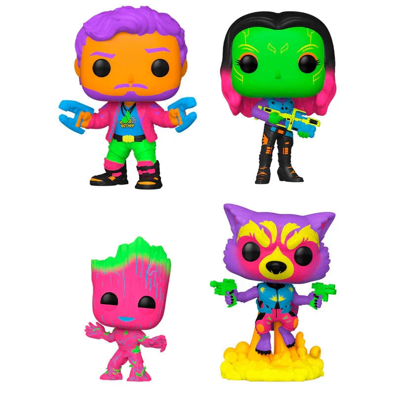 Funko Pop! Marvel Guardians of the Galaxy 2 - Star-Lord, Gamora, Groot & Rocket Raccoon - Figura da Collezione Vinyl Nerdscape