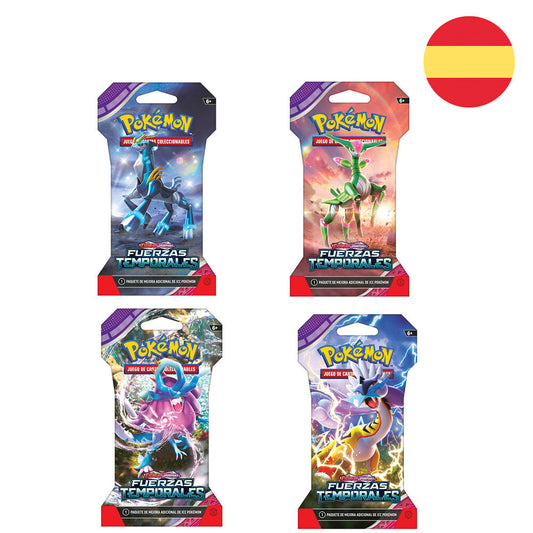 Spanish Pokemon Scarlet & Purple Temporary Forces collectible card game envelope