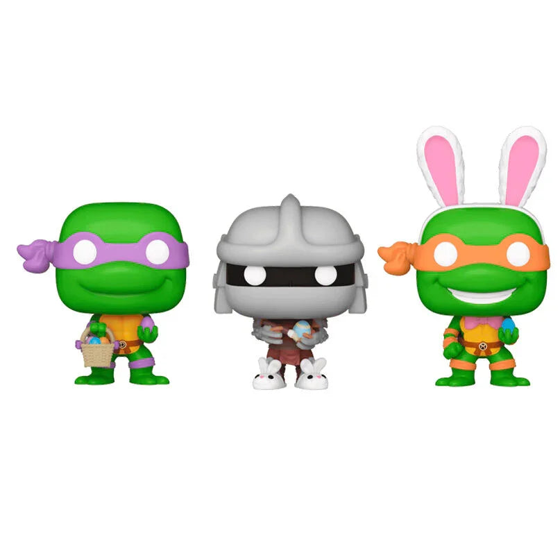Funko Pop! Ninja Turtles Donatello, Shredder, Michelangelo - Figura da Collezione Vinyl Blister 3 pezzi Easter Carrot Pocket POP Nerdscape