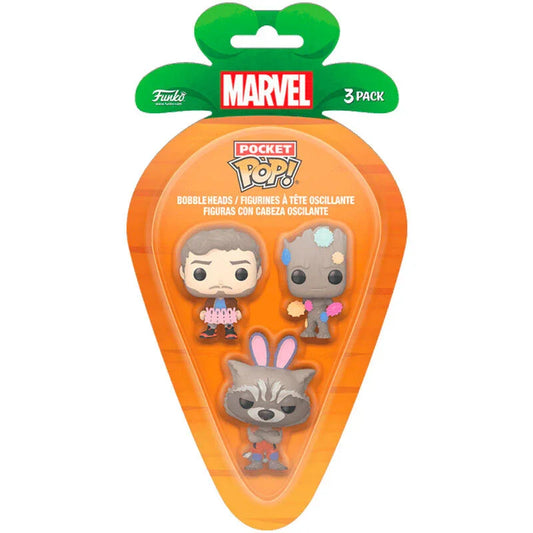 Blister Carrot Pocket POP 3 figurines Marvel Les Gardiens de la Galaxie Pâques