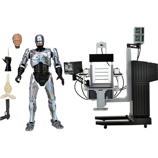Figurine ultime Robocop, version endommagée au combat, avec chaise de sorcière, 18 cm