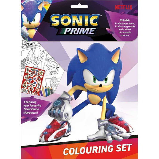 Sonic Prime coloring set 21x28.5cm with vibrant characters.