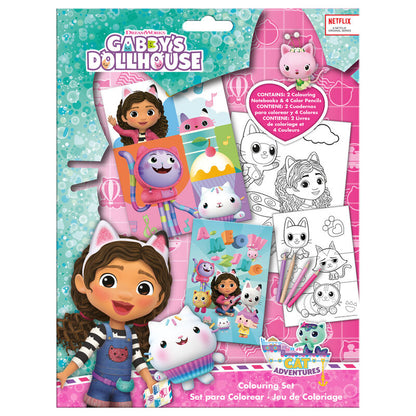 Gabbys Dollhouse coloring set with notebook Nerdscape