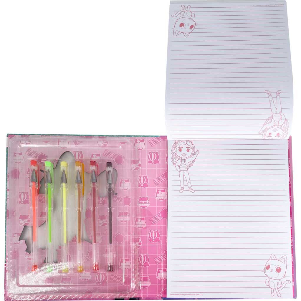 Gabbys Dollhouse notebook + 6 gel pens set - Nerdscape
