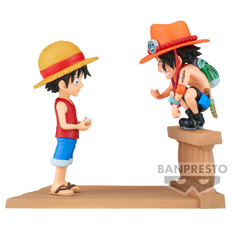 One Piece Monkey D Luffy & Portgas D Ace World Collectable Log Stories figure 8cm Nerdscape