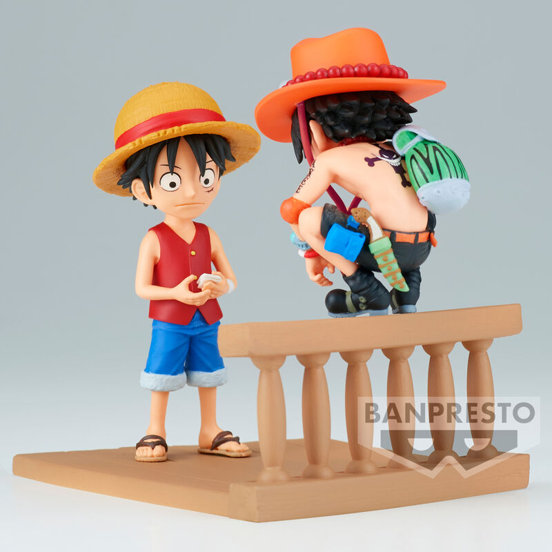 One Piece Monkey D Luffy & Portgas D Ace World Collectable Log Stories figure 8cm Nerdscape