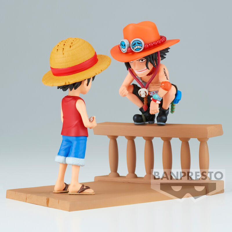 One Piece Monkey D Luffy & Portgas D Ace World Collectable Log Stories figure 8cm Nerdscape