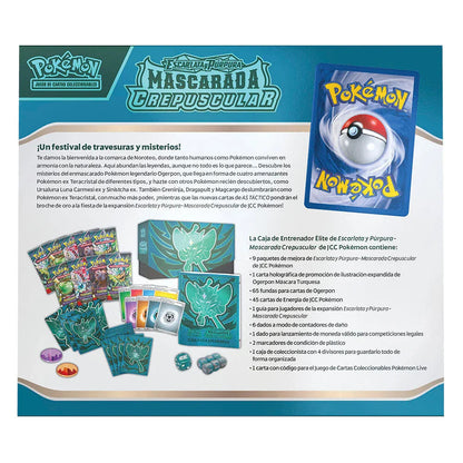 Spanish Pokemon Scarlet & Purple Mascarada Crepuscular Collectible card game case Nerdscape