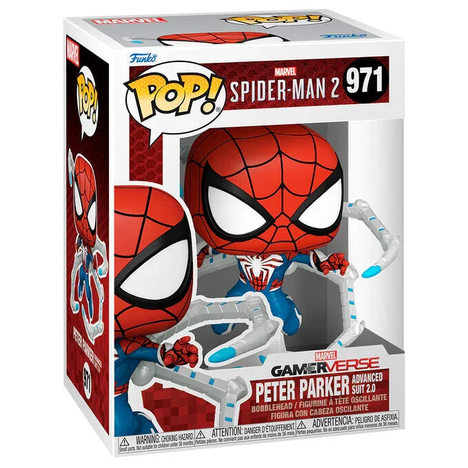 Funko Pop! Marvel Spiderman 2 Peter Parker Advanced Suit 2.0 - Figura da Collezione Vinyl Nerdscape
