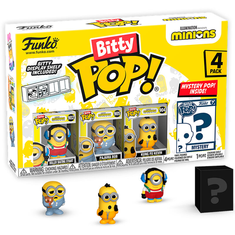 Funko Pop! Serie 3 Minions - Figura da Collezione Vinyl 4 Pack Blister Bitty POP Nerdscape