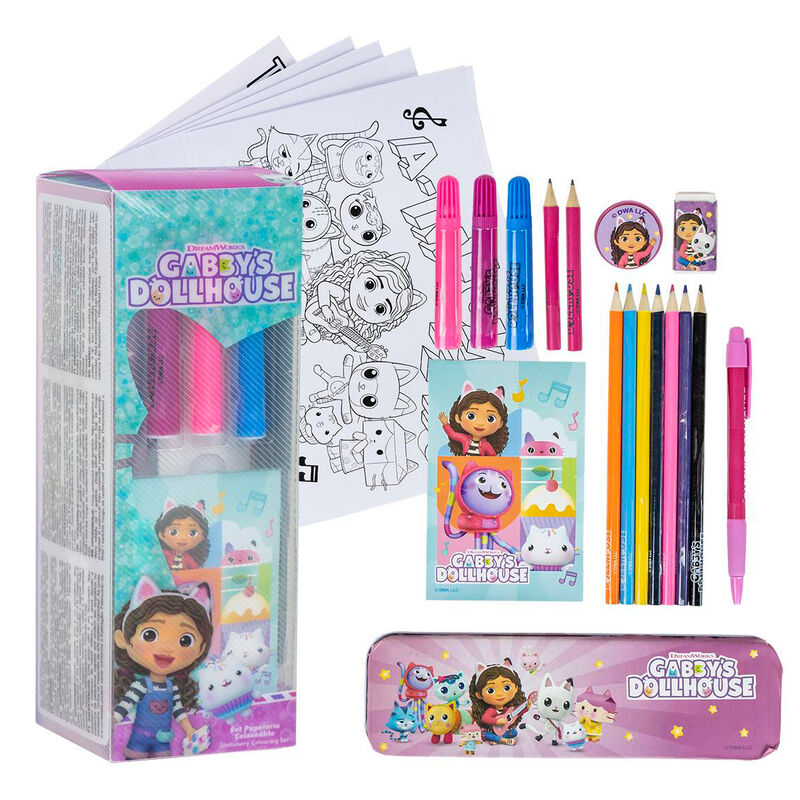 Gabbys Dollhouse colouring stationery set Nerdscape
