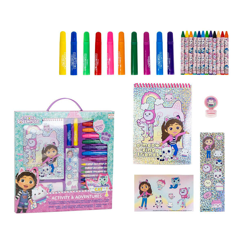 Gabbys Dollhouse colouring stationery set Nerdscape
