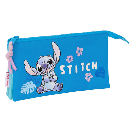 Trousse triple pour crayons Disney Stitch Hawaii