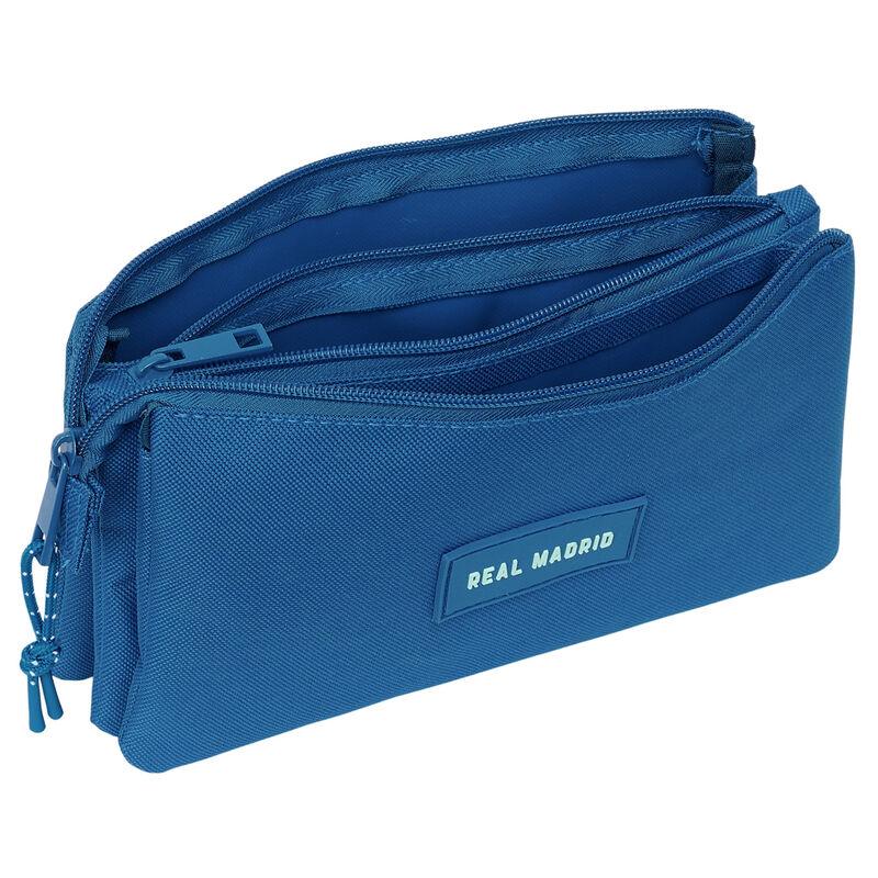 Real Madrid blue triple pencil case Nerdscape