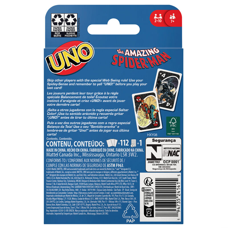 Marvel Spiderman UNO card game Nerdscape